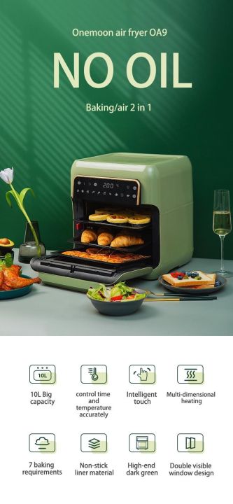ONEMOON Air Fryer Mesin Penggoreng Udara Tanpa Minyak 10L - OA9