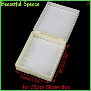 Beautiful Plastic Microscope Glass Slide Box 25/50/100pcs Biological Slices Storage Case