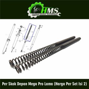 Per Skok Depan Mega Pro Lama (Harga Per Set Isi 2) - Peer Pir Ver Vir Dalam As Linggis Sok Sekok Shockbreaker Depan Honda Megapro Lama Old Hiu Mega Pro New Primus Panjang 48 cm