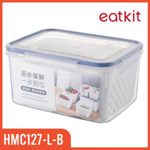 eatkit 3300ml keranjang saringan/pengering sayur/Keranjang Buah/sayuran saringan/Kulkas dapur Kotak Penyimpanan Multifungsi
