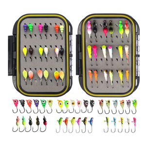 30/36pcs Ice Fishing Lure Set Winter Ice Fishing Jig Set for Perch Bass Fishing Sinking Metal Jigging Hard Baits