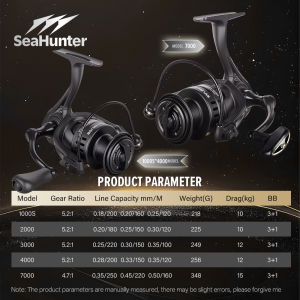 SeaHunter Saturn Spinning Reel Pancing15kg Max Drag 3+1BB 5.2:1/4.7:1Full Metal Power HandleBody Nylon Air Tawar&Laut