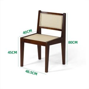 Sacesr Wooden Living Room Chairs Wabi-Sabi Breathable Living Room Chairs Modern Simple Comfortable Backrest Chair Canteen Furniture R3K9L