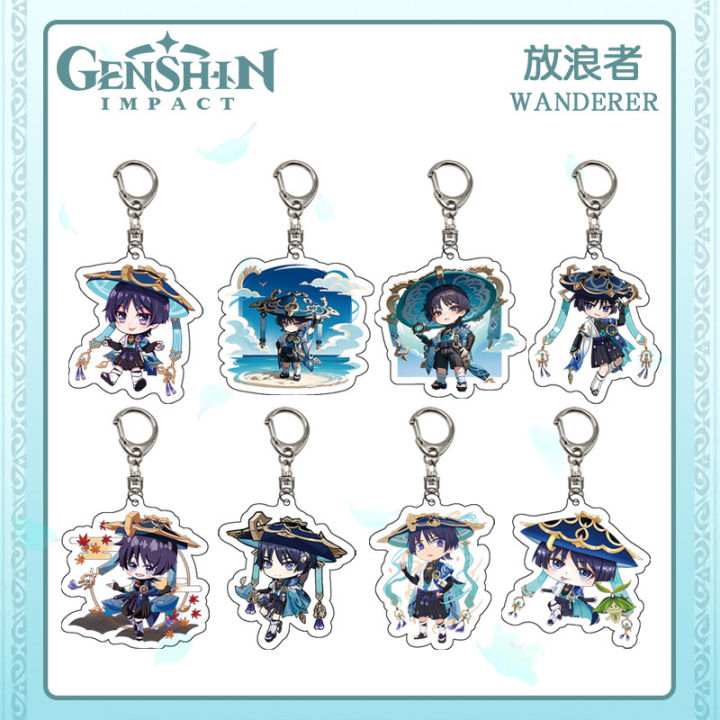 散兵钥匙扣放浪者WANDERER透明亚克力挂件GENSHIN新款书包挂饰 | Lazada.vn