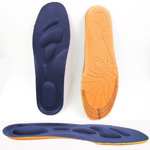 Men and women comfortable soft and flexible full feet massage insoles blue