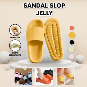 LD-S56 Sandal Slip-On Karet Jelly Sendal Selop Rumah/Kamar Mandi Comfy Cowok Cewek Anti Slip Elastic