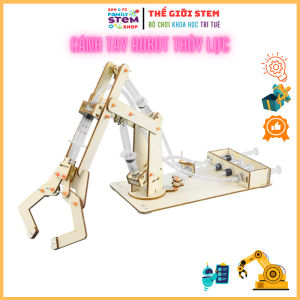 Mô hình Cánh Tay Robot Thủy Lực loại lớn 4 xi lanh. Đồ chơi lắp ráp giáo dục khoa học sáng tạo cho trẻ em. STEMSANPI