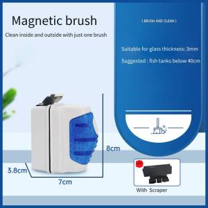 Aquarium Brush Magnetic Brush Fish Tank Glass Cleaning Tool Double-Sided Floating Clean Brush Glass Window Scraper Cleaner Brush Aquarium Cleaner Magnet Brush Scraper