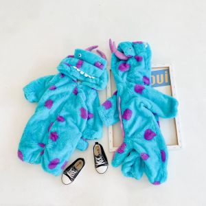 Newborn Baby Sullivan Romper Bodysuit Blue James P. Sullivan Cosplay Jumpsuit Animal Cartoon One-pieces Onesie Boys Girls Plush Soft Homewear