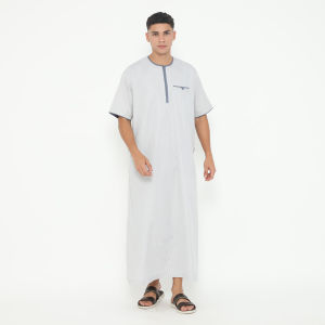 SHOHIB JUBAH PRIA DUBAI LIRIS 07 LENGAN PENDEK BAHAN KATUN