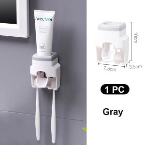 DISPENSER PASTA GIGI OTOMATIS + HOLDER SIKAT GIGI HOLDER ODOL WALL MOUNTED AUTOMATIC TOOTHBRUSH HOLD