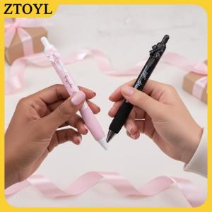 ZTOYL 4 chiếc bút bi có nắp hình nơ đen trắng tay cầm mềm chất lượng cao ngòi 05 mm mực khô nhanh kiểu dáng hoạt hình dễ thương