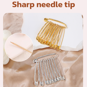 New Style Rhinestone Safety Pin Skirt Waist Pants Small Buckle Overalls Protective Fixed Buckle简约高级水钻别针