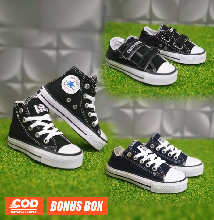 New Kualitas Terbaik! Sepatu Sekolah Anak Conversee All Star Hitam