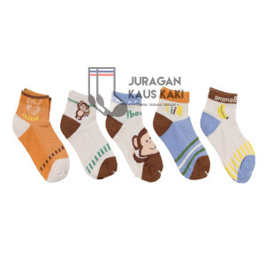 Kaos Kaki Bayi Anak Laki Laki Panjang Motif Katun Import Isi 5