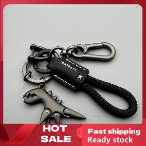 🚚【Local Express Delivery】🚚 Motorcycle Decoration Accessories Little Dinosaur Car Keychain Single Leather Woven Rope Metal Keychain Handbag Pendant
