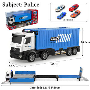 Long Truck Toy Car Scene Storage Vehicle Set for Kids Foldable Deformation Ejection Truck Toys