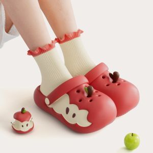 ZM10Q Non-Slip 3D Fruit Slides Sandals Cartoon Soft EVA Hollow Out Shoes Fashion Thick Sole Flat Bottom Slippers Summer