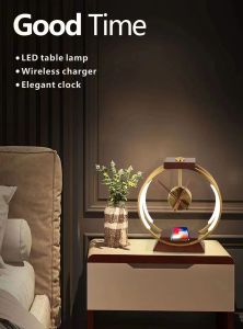 Creative clock table lamp desktop birthday gift accessory mobile smart wireless charging table lamp bedside lamp