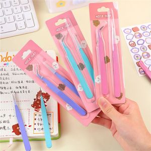 SKJK Macaroon Color Tweezers Sticker Tool DIY Decroative Sticker Tweezers Back To School Multi-Tool Journal Diary
