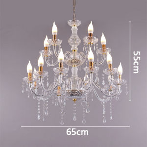 Lampu Chandelier Lilin Gantung Kristal Akrilik SUDAH TERMASUK LAMPU LILIN - Cabang 6 & 15 Ruang Tamu Hias Lilin Kaca Cabang 6 & 15  LAMPU HIAS KRISTAL MEWAH FITTING E14 / LAMPU GANTUNG MEWAH / LAMPU LANGIT LANGIT  Lampu Gantung Sultan
