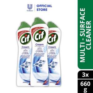 Cif Cleaning Cream (660ml x 3) ผลิตภัณฑ์ขจัดคราบฝั่งลึก กลิ่นเลม่อน และ ออริจินัล 660 ml Cif Cream มีเรทส่งทักแชต
