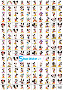 Sticker khen thưởng CHUỘT MICKEY tờ A4 - 159 Stick - SP4