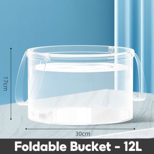 Foldable Water Bucket Storage Bucket with Handle Foldable Basin for Gardening Picnicking Home Cleaning