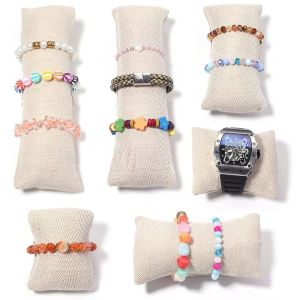 MIRELAE Photograph Prop Jewelry Display Pillow Soft Cushion Linen Fabric Bracelet Cushion Holder Portable Home Organizer Watch Bangle Pillow
