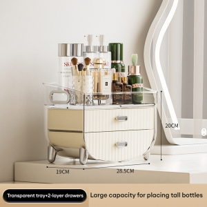 Transparent Makeup Storage Box Drawers Makeup Jewelry Storage Cosmetic Storage Box Skin Care Storage Rack 3 Layer