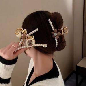 กิ๊บหนีบผม กิ๊บติดผมไข่มูก แฟชั่นเกาหลี สีโกลด์ Elegant Korean fashion clip pearl metal hairpin hair clip for women