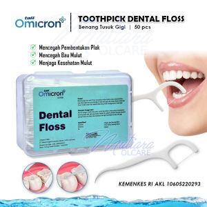 Tusuk Gigi /Benang Gigi Dental Floss Taff Omicron Isi 50 Pembersih Celah Sela Gigi