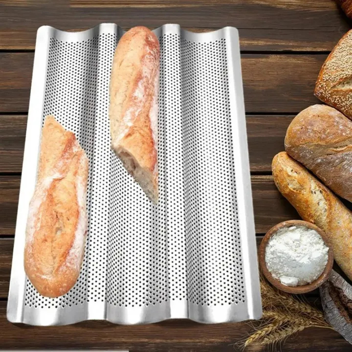 French Bread Baking Pan Waves Non-Stick Stainless Steel Bread Tray for  Toaster Oven Kitchen Meat Biscuit Bread Plate,Wave bread mold Lazada PH