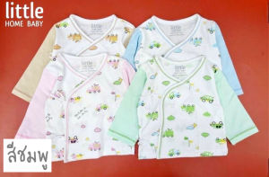 iroirothings เสื้อแขนยาวเด็กแรกเกิดแบบผูกหน้า เนื้อผ้าคอตตอน 100%