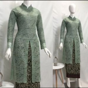 Promo (FREE HIJAB) Setelan tunik brokat Malika kerah sanghai Busui-Shakeel Fashion