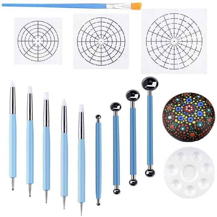 Set of 14 Mandala Dotting Stencil Tools Rock Painting Kit Dotting Tools ...