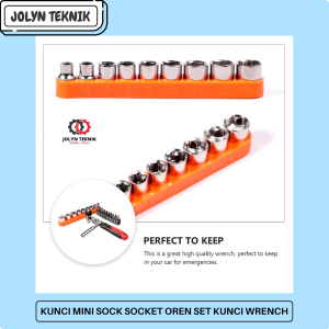 KUNCI MINI SOCK DRIVER HEX HEAD BIT SOCKET SET  1/4 ADAPTER 5/6/7/8/9/10/11/12/13 MM 9 PCS