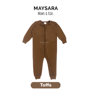 Sleepsuit Double Zipper Lengan Panjang Tidur Bayi Laki-laki dan Perempuan
