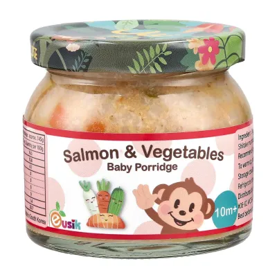Eusik Baby Rice Porridge - Salmon And Vegetables - 145G 10 Months+