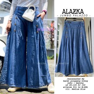 Kulot Jumbo Snowa XXL Wanita Terbaru Kancing Kulot Lepis Palazzo Celana Kulot Mayung Big Size