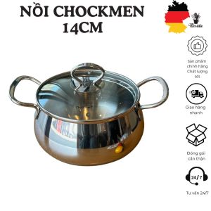 Nồi inox 14cm nồi inox cao cấp nồi CHOCKMEN nồi táo tai đôi nồi 14cm nồi 1.5L nồi bếp từ