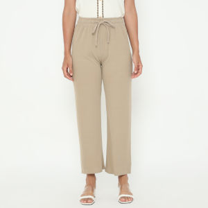 MINEOLA Elastic Waist Long Pants (Celana kulot wanita kekinian korean style)