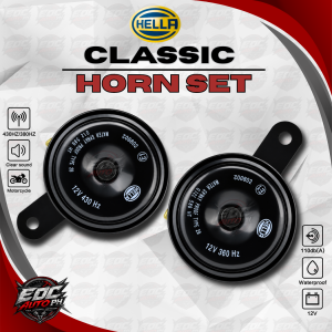 EA ORIGINAL HELLA CLASSIC HORN SET 360HZ/430HZ 111DB 12V - UNIVERSAL HORN FOR MOTORCYCLE/CAR