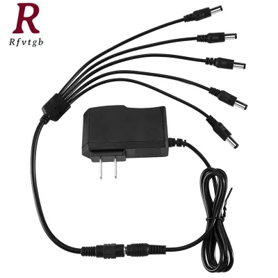 9V Effect Pedal Power AC DC Adapter US Plug W/ 5 Way Chain Splitte Cable