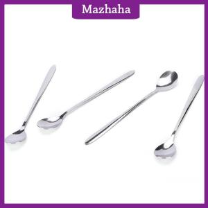 Mazhaha 16cm Long Handle Stainless Steel Tea Coffee Spoons Ice Cream Cutlery