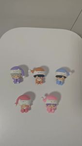 Love and Deepspace Chibi Figure 5 Styles Xavier Zayne Rafayel Sylus Caleb Single Piece Santa Hat Anime Game Figurine Birthday Holiday Gift for Friends