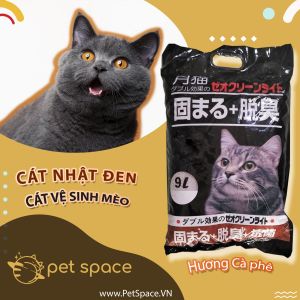 Cát Nhật đen cho mèo 09l Cát vệ sinh cho mèo khử mùi vón cục thấm hút Petspace