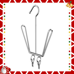 1Pc Stainless Steel Shoes Drying Rack Hanger Household Multi-functional Antiskid Shoe Hanger with 2 Clips Double Hook Design Drying Shelf Storage Organizer