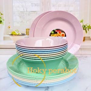 12 PCS PIRING TEBAL DOP ANTI PECAH PIRING MAKAN CEKUNG 9 INCH TERLARIS