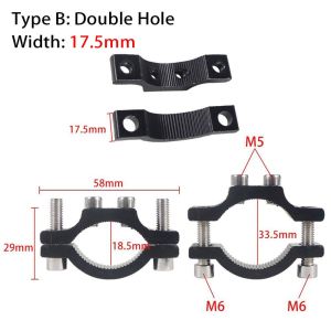 MIRELINA 1Pcs Xe đạp điện Giá đỡ đèn xe máy Ống khung tay lái Sửa lỗi chip Kẹp đa chức năng Phổ quát Nhôm Giá đỡ đèn điện thoại Dành cho phuộc trước 18.5-33.5mm